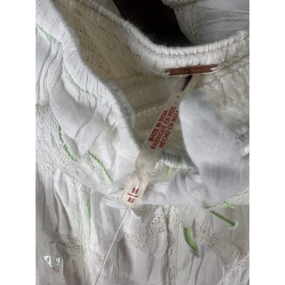 Free People Hi Hello Stocked Lace Trim Midi Dress Size Medium White Strapless - Picture 10 of 12